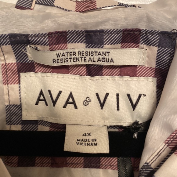 Brand New Ava & Viv Tan Plaid Raincoat… - Picture 4 of 8